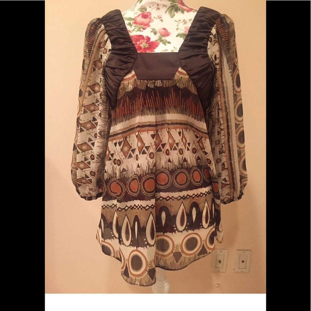BCBG generation brown boho tunic size M